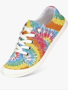 Canvas Sneakers for Women Low Top Round Toe Flat Loafers Memory Foam